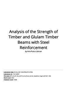 Analysis Of The Strength Of Timber And Glulam Timber Beams With Steel Reinforcement Similarity